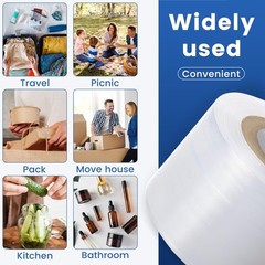 Mini Stretch Wrap Film Unheated Shrink Wrap Roll for Bottles/Jars Seal Packing (