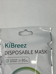 KiBreez Disposable Face Mask Lot of 100 PCS (10-10 packs) 3 Layers SEALED NIP