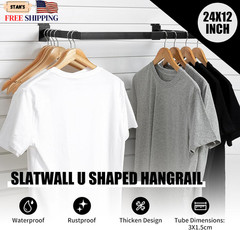 Slatwall U-Shaped Rectangular Tubing Hangrail 24″x12″ Slatwall Accessories. NEW