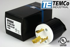 TEMCO NEMA L6-30P Male Plug 30A 250V Locking UL Listed for Generator RV Welder