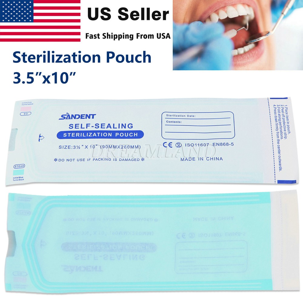 3.5×10″ Self Seal Pouch Sterilization Bag Pouches Dental