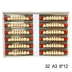 Dental Acrylic Denture Resin Teeth Upper Lower Full Set Shade A1/A2/A3 3/8/16 DC