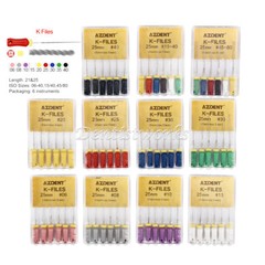 AZDENT Dental Endo Root Canal K-Files Stainless Steel Hand Use 21mm/25 mm Files