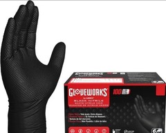 GLOVEWORKS Black Nitrile Gloves – 6 mil Disposable, Large (Pack of 100) Mechanic