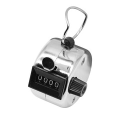3Pcs 4 Digit Number Dual Clicker Golf Hand Tally Counter Metal Handy Convenient