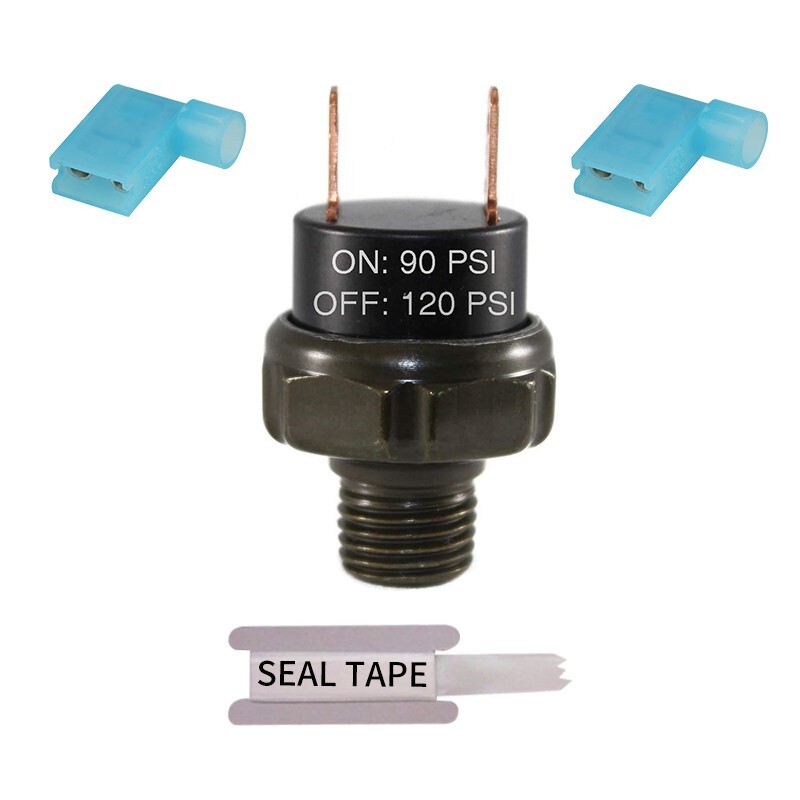 90-120PSI Air Pressure Switch Tank Mount Thread 1/4″ NPT 12V/24V For Train Horn