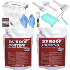 RV Roof Coating White 1 Gallon, Waterproof RV Roof Sealan,Solar Reflective Se…