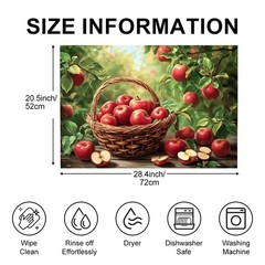 Apple Orchard Basket Stove Top Cover for Stove, 28.35×20.47″ Decorative Stove…