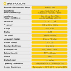 Digital Smart Tweezer LCR Meter SMD ESR Tester Capacitance Resistance Diode Test