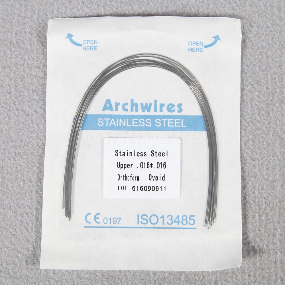 10 Packs/100pcs Dental Orthodontic Stainless Steel Rectangular Arch Wires Ovoid