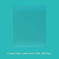 Binditek 200 Pack 6 Mil PVC Clear Binding Covers, 8.5 X 11 In, Letter Size,