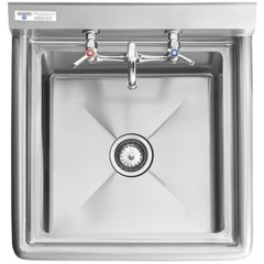 24″W x 24″L Stainless Steel One Compartment Commercial Utility Sink with Faucet