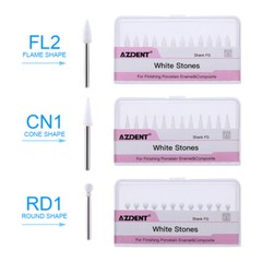 AZDENT Dental Polishing Stone Flame Cone Shape FG Burs Drills Arkansas Stone