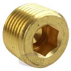3/8″ Solid Brass Male NPT Thread Allen Head Pipe Plug Hex Socket 50135 2-Pack