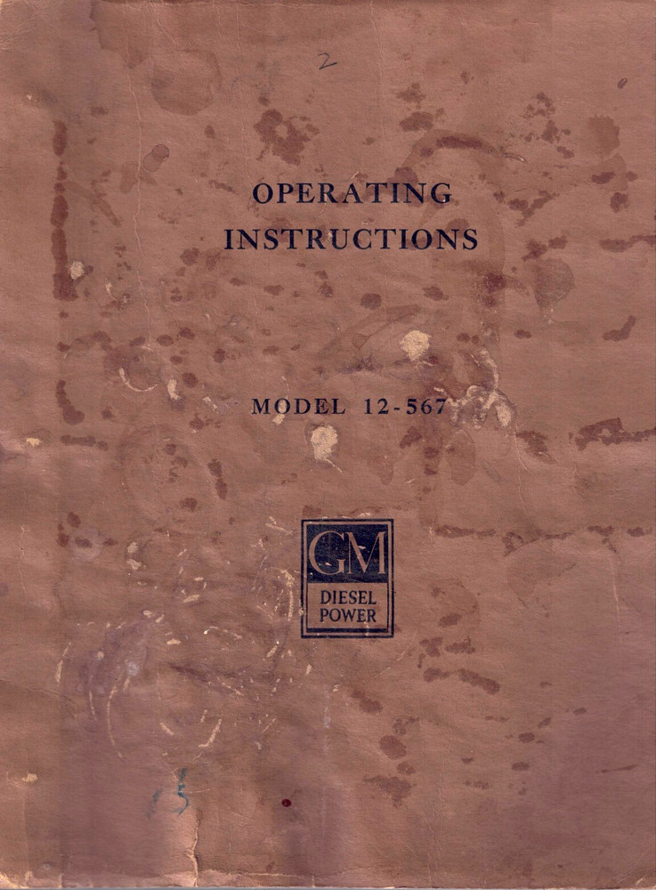 GM Deisel Operating Instructions Manual-Model 12-567-Illustrated-Diagnostic