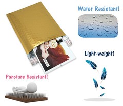 6×10 Pink Metallic, Bronze Gold METALLIC BUBBLE MAILERS, Padded Envelope Pack