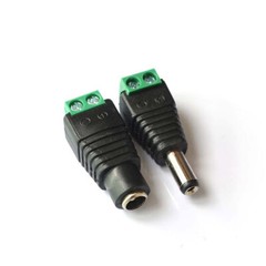 5.5×2.1mm Male / Female DC Power Plug / Jack Connectors for LED CCTV Electronics