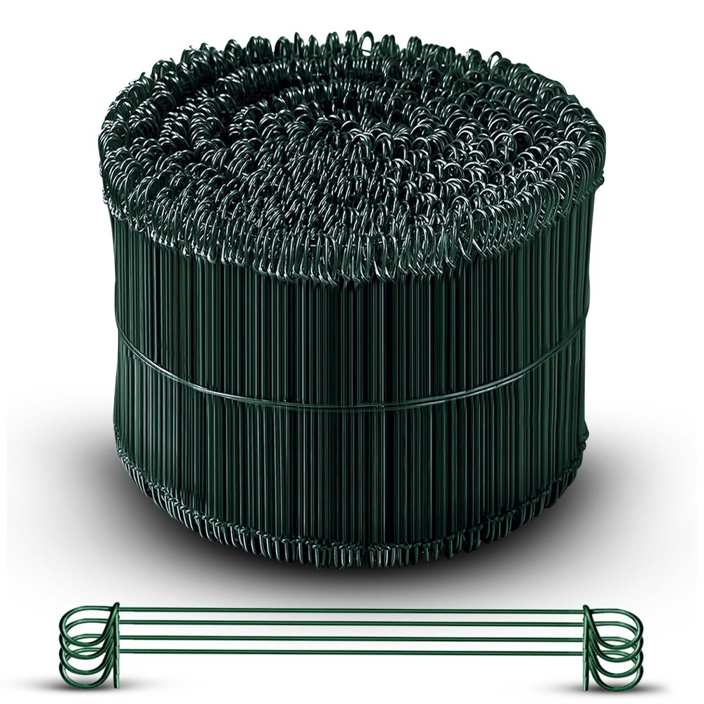 Double loop wire ties 8 inch 1000pc green PVC coated 17 gauge SIMBASTEEL
