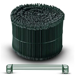 Double loop wire ties 8 inch 1000pc green PVC coated 17 gauge SIMBASTEEL