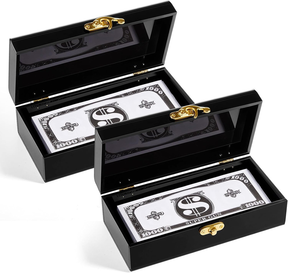 2 Pcs Acrylic Lockable Cash Box Cash Organizer Money Holder Single Row Currency