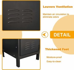 Metal Locker Steel Storage 55″ Storage Cabinet Retro Wardrobe with Lockable Door