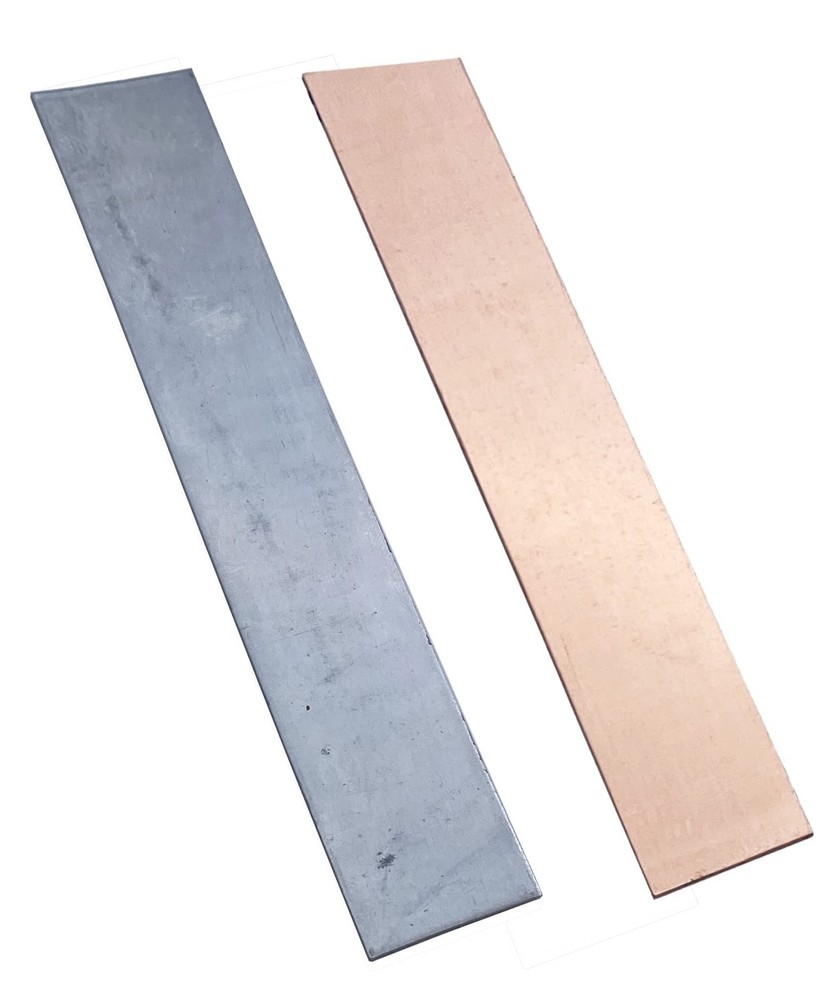 Pure Copper Zinc Anode Set 99.95% High Purity Copper Zinc Electrode Strips Se…