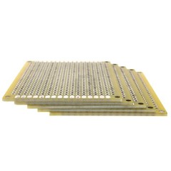 5cm x 7cm Yellow PCB Printed Circuit Board, 5 Pack, 432 Holes, 32 Pads