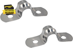 50PCS M8 Two Hole Strap U Bracket, Stainless Steel Pipe Clamp, Rigid Conduit Sup