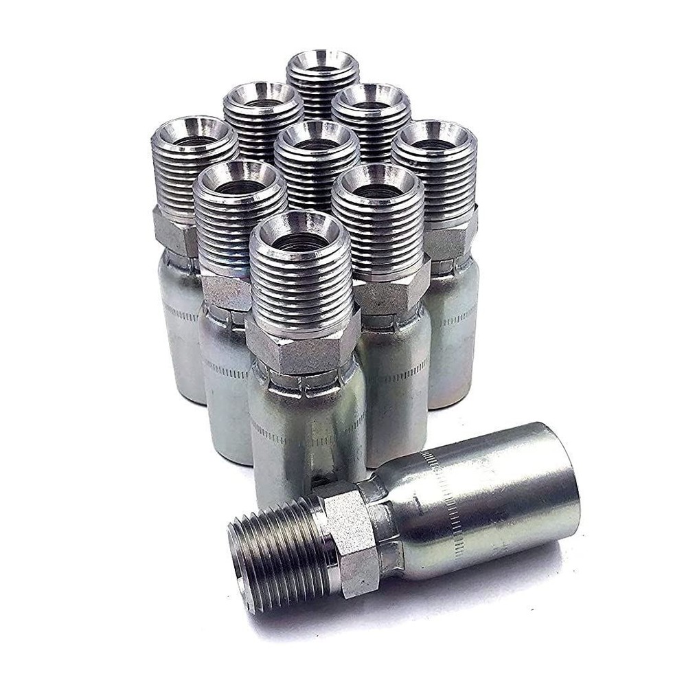 (10-Pack) MP-16-16 | 1″ Hose x 1″ NPTF Male Pipe Thread Hydraulic Hose End Crimp