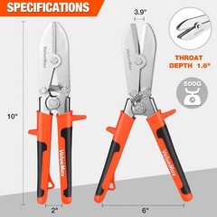 ValueMax 5-Blades Hand Crimper Gutter Sheet Metal Crimping Tool for 24-28 Gauges