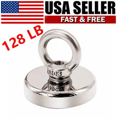 128LBS Pulling Force Neodymium Fishing Magnets, Strong Round Rare Earth