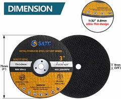 50 Pack Cut Off Wheels 3″ x1/32″x3/8″ Arbor Metal Cutting Disc Die Grinder Tool