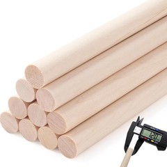 Yaliuliu 10PCS Dowel Rods Wood Dowels, 1/2 x 12 Inch 1/2X12″, Nature