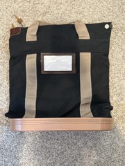 Locking Heavy Duty Security Courier Bag, 18 x 18 x 8 Inch Navy Blue