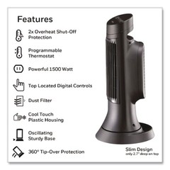 Honeywell HCE311V 750 – 1500W Digital Ceramic Mini Tower Heater – Black New