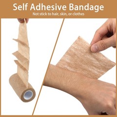BEVTEE Self Adhesive Bandage Wrap 6 Pack, 4″ X 5 Yards Elastic Coban Wrap, Co…