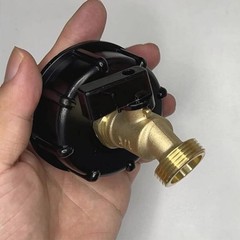IBC to Garden Hose Adapter 2 inch S60x6 to 3/4 GHT Heavy Duty Brass Quick Valve