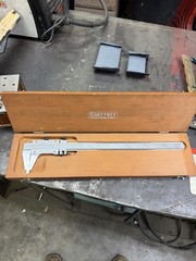 VERY NICE Starrett USA No. 123 14″ Inside/Outside Vernier Caliper, Stabilized