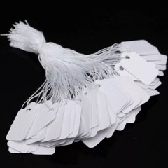 500/1000x Garage Sale Price Tag Size #5 Blank Merchandise Hang String Strung US