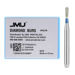 JMU Pear Shape Diamond Burs Medium Grit Friction Grip Burs for High Speed HP 5PC