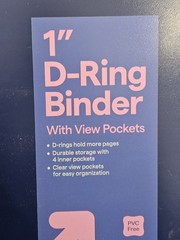 x12 Up & Up Durable Blue D-Ring Binders w/ Clear View Inside Pockers 1″ ▪︎ NEW