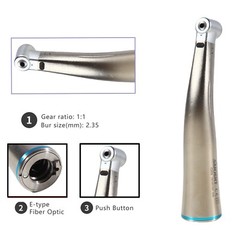 Dental LED Light Fiber Optic Contra Angle 1:1 Low Speed Handpiece DS USA