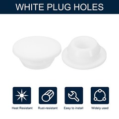 10pcs Hole Plug 7/16 Inch (11mm) Button Plugs Fit for 10mm Hole, White