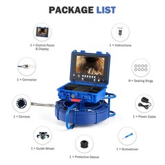 9 Inch Self-Leveling Sewer Camera 90m/295ft Pipe Inspection Camera w 512hz Sonde