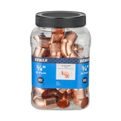 Pro 25 Pack EFIELD 3/4″ C X C 90 Degree Elbow , Copper Solder Fittings, No Lead