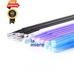 LA MIERE 400Pcs Bendable Dental Microbrush Applicator, 2.5mm, Purple