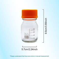 1pc100/250/500/1000ml Borosilicate Sample Glass Threaded Reagent Bottle