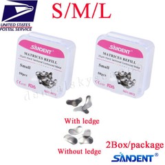 50Pcs Dental Matrices Bands Sectional Contoured Metal Matrix bands S/M/L