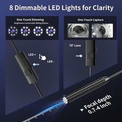 16.4FT Endoscope Camera with Light, 1920P HD, IP67 Waterproof, Single Lens