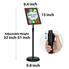 6Packs Sign Holder Stand 8.5 x 11 – Adjustable Heavy Duty Poster Sign Stands …